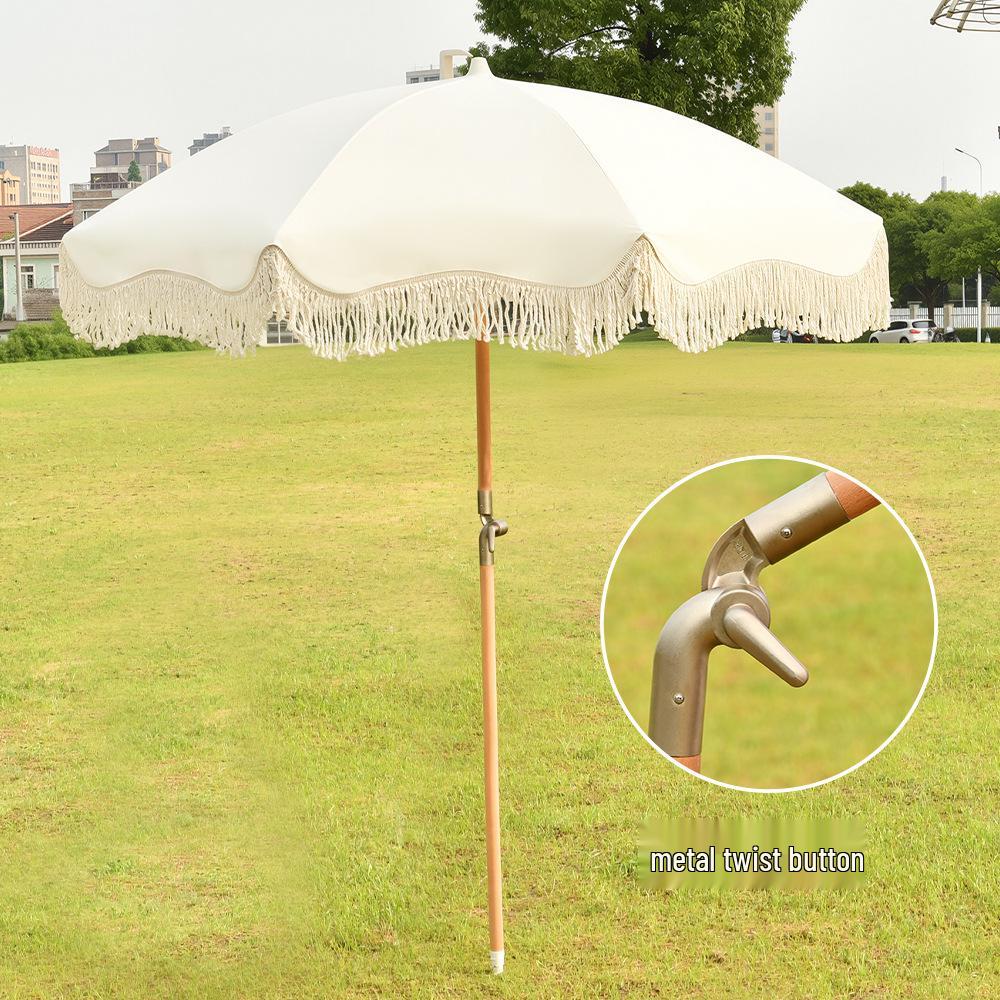 Outdoor Tassel Patio Umbrella: Beach, Scenic, Leisure, Hotel & Villa Sunshade
