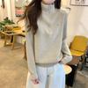A turtleneck zipper sweater for women's autumn and winter laziness with a high-end knitted sweater stand-up neck bottoming shirt top