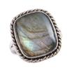 Natural Labradorite Gemstone 925 Solid Sterling Silver Jewelry Ring S.9.5 p3Z37