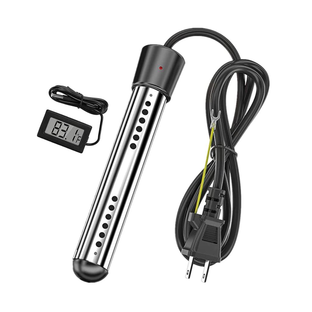 1500W Electric Immersion Pool Heater with Automatic for Inflatable and Home Outdoor and Schools Manual Rod, Power-Off, Bathtubs, Pools, Use,
