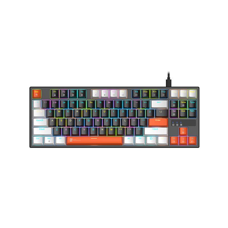 GK105 87-Key Wired Mechanical Keyboard, ARGB Backlit, Red Switch, Anti-Ghosting, Universal for Gamers and Laptops.