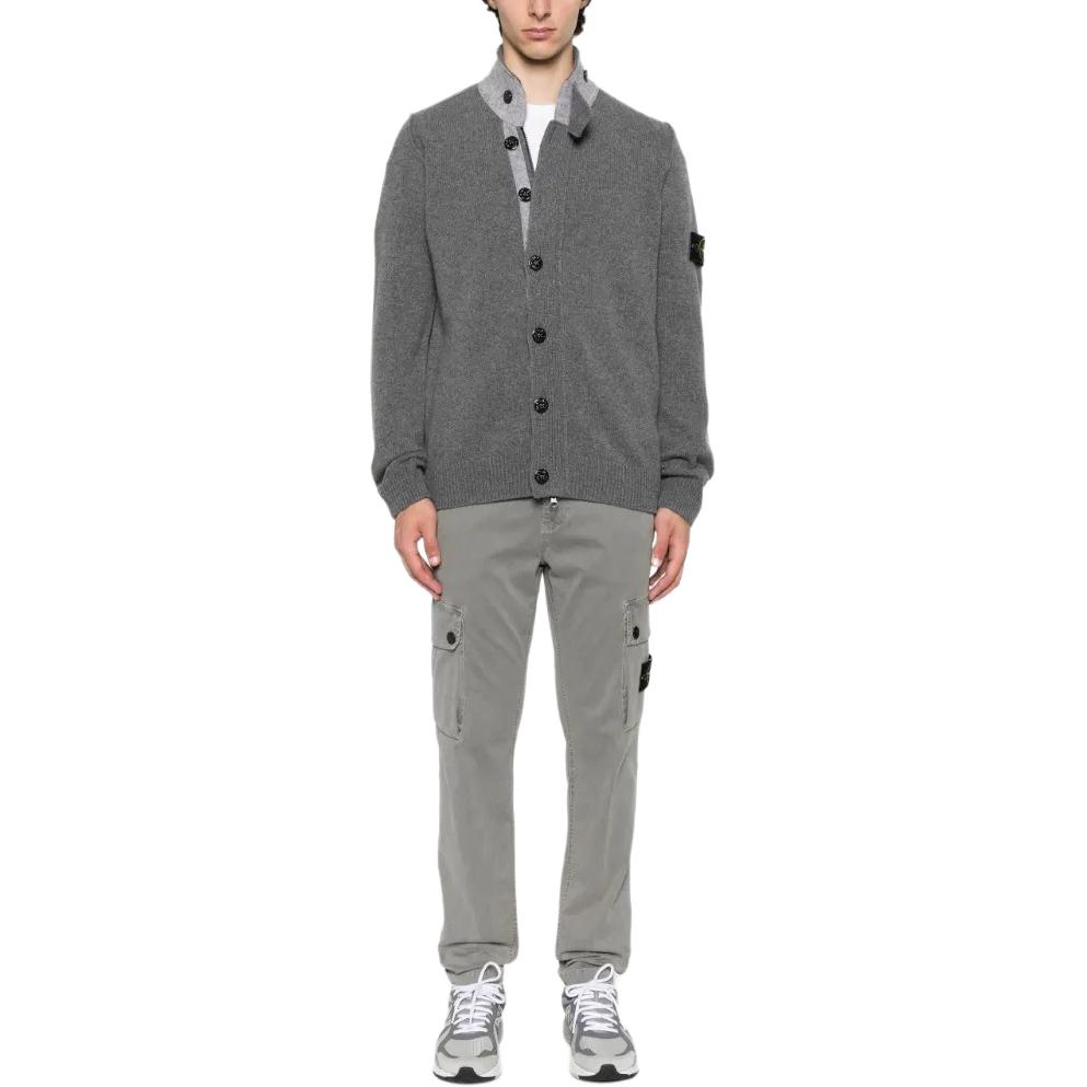 STONE ISLAND Logo Patch Buttoned Cardigan K2S155100047S00A3-V0M6B