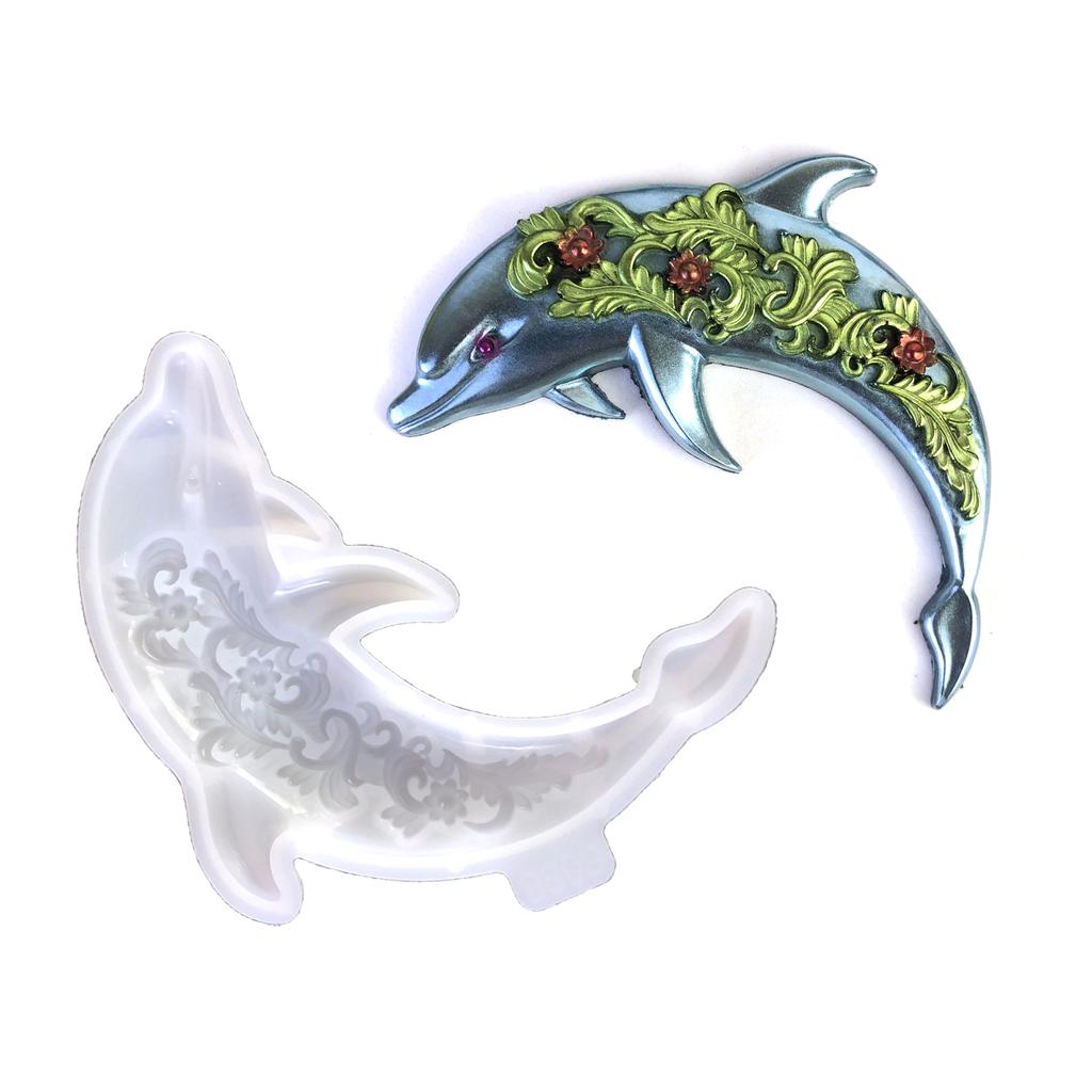 Stampo Ciondolo da Appendere a Parete Fai da Te Forma di Rosa Delfino Ornamento Stampo in Silicone per Creazione Artigianale Decorazione Murale per Soggiorno