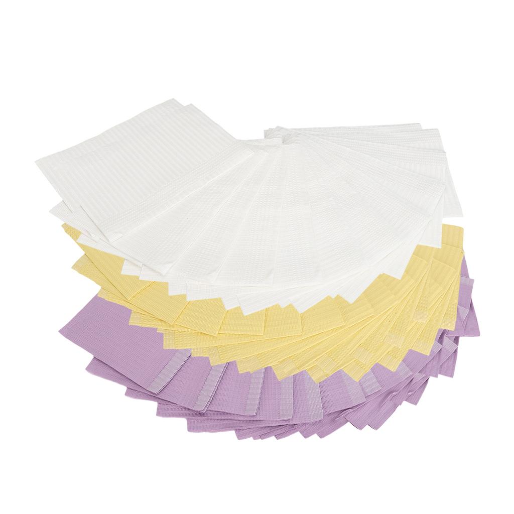 60 Pcs Disposable Nail Art Table Towels Soft Waterproof Oil Proof Table Mat for Manicure Purple Yell