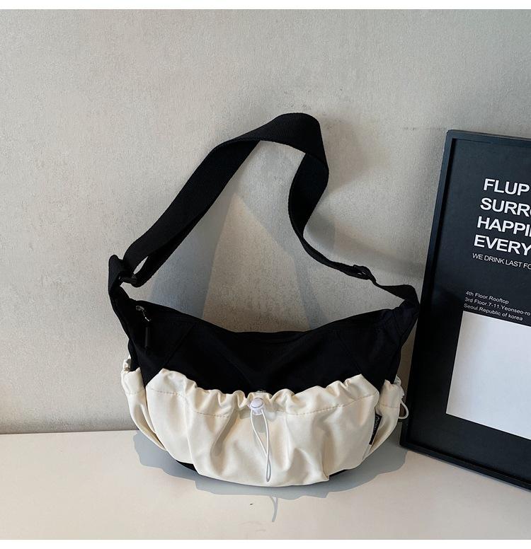 

Nylon cloth bag women s large capacity shoulder bag 2025 new pleated bucket bag high-end texture commuter tote bag