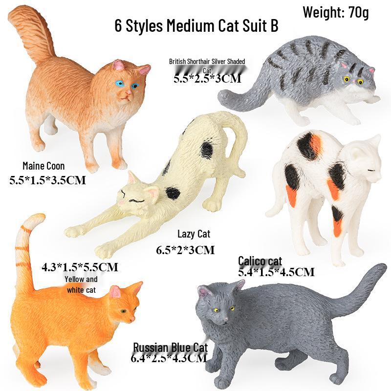 Children's Animal Model: British Shorthair, Maine Coon, Sloth, Orange, Calico, and Blue Cats - Car Decoration