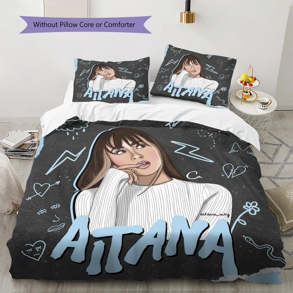 Aitana Pattern Bedding,Quilt Set Quilt Cover Pillowcase Home Birthday Gift (1 * Duvet Cover + 2 * Pillowcase, Without Core)