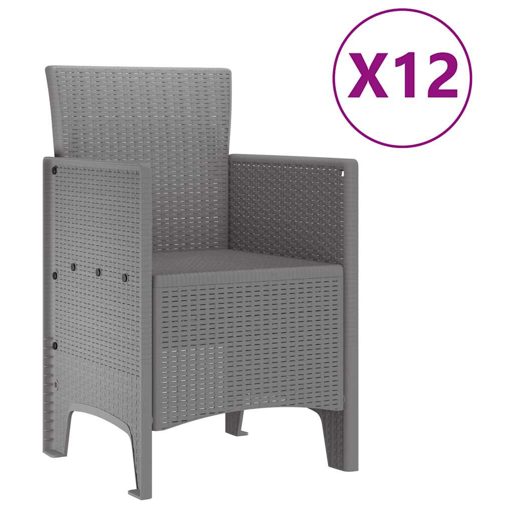 Garden Dining Set 13 pcs Light Grey PE Rattan