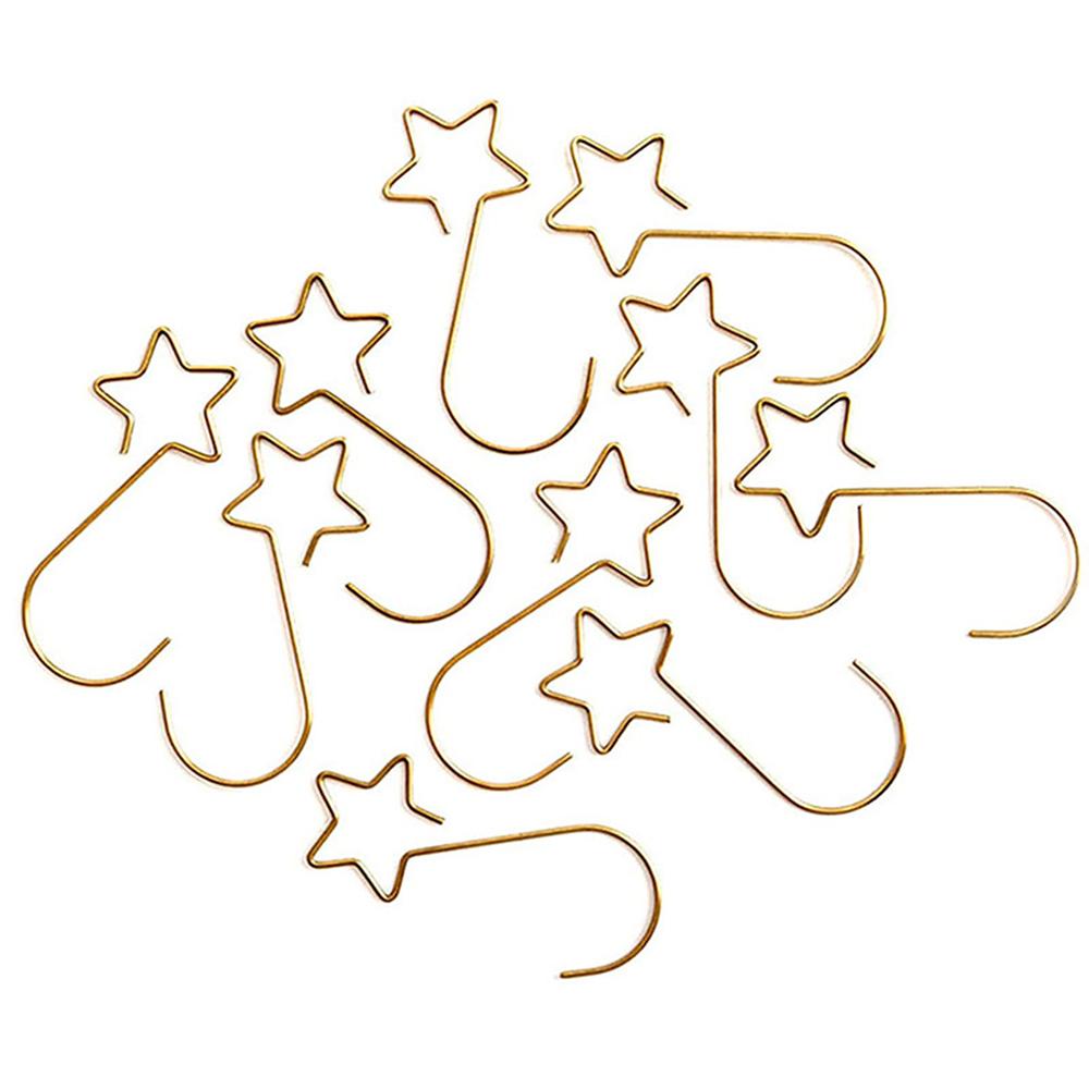 

Рождественские крючки-подвески в форме пентаграммы, металлические крючки, металлические проволочные крючки для подвешивания на елку, рождественские шары, украшения для вечеринки 20pcs золотой