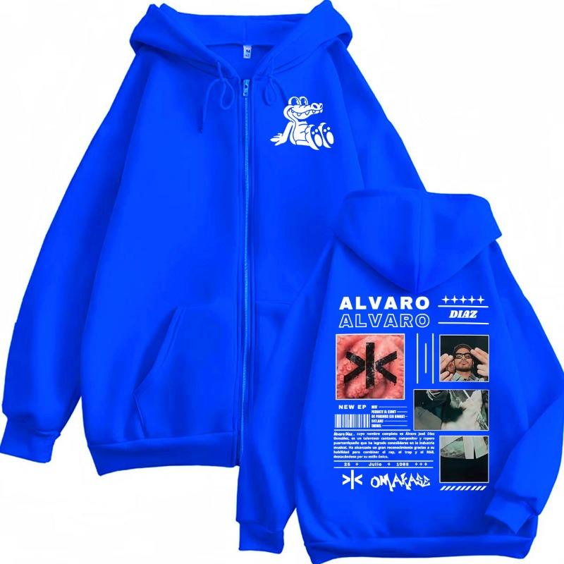 Alvaro Diaz Omakase Nowy Album 2026 Bluzy Rozpinane Męskie Harajuku Vintage Kurtka Bluzy Swetry Codzienny Polar Kardigan Bluza na Zamek