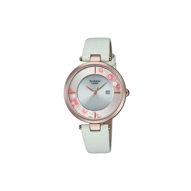 

CASIO Women s SHEEN Silver Watch SHS-C110CGL-7AUPFH Light Blue Watch Dial