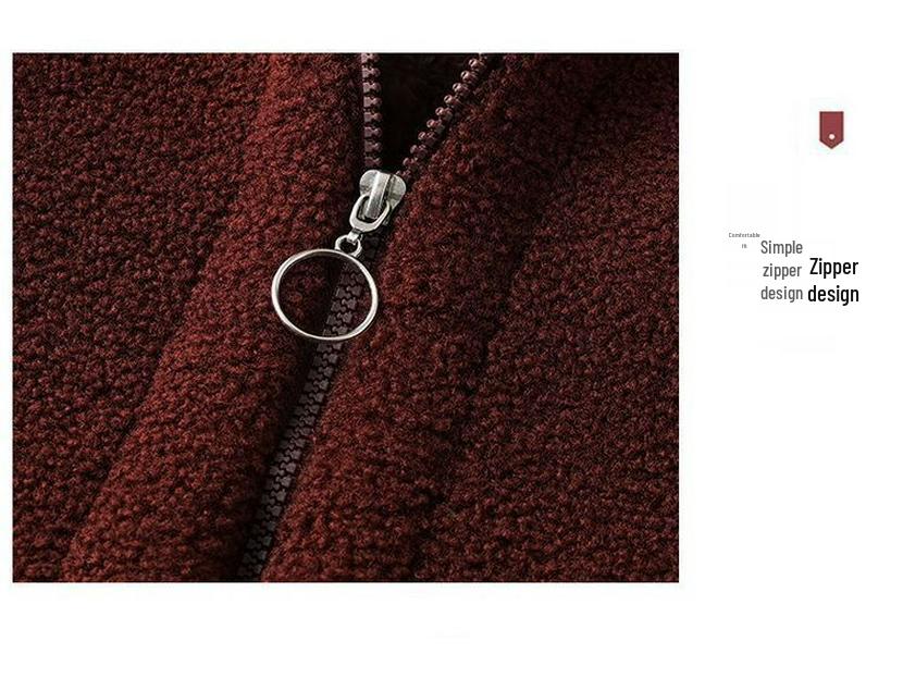 Mom's Plus Size Hooded Fleece-Lined Winter Coat for Middle-Aged and Elderly Women - Lambswool Padded Jacket