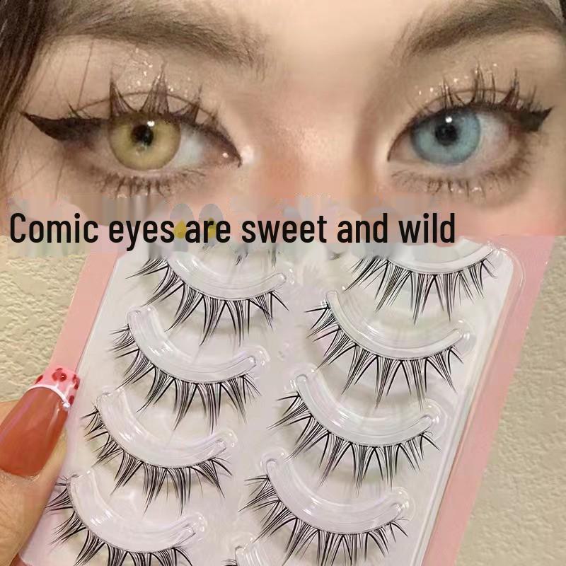 Mengji Shangpin M08 Airy Sunflower Fairy False Eyelashes - Natural Transparent Thin Stem