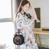 SCIONE Women's Foreign Style Small Round Bag Fashion Hand Bag Shoulder Messenger Bag Mini Bag