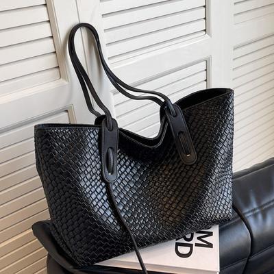 Large Capacity Woven Bag Women's 2025 New Retro Versatile Shoulder Underarm Bag Korean Version Portable Tote Bag