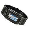 Mens Binary Watch Casual Sports Blue Backlight Fashion Quartz Movement LED Digital Wristwatch for Outdoor Parties Black