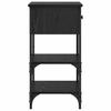 Nightstand Black Oak Effect 33.5 X 36 X 70 Cm Engineered Wood