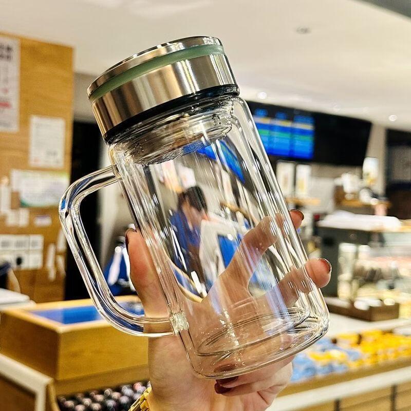 OLOEY Double-Layer Business Glass Tea Infuser Cup