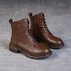 Fashion Martin Boots Women's British Style Short Boots 2025 Autumn and Winter New Soft Leather Thick Heel Single Boots Thick-soled Velvet Boots
