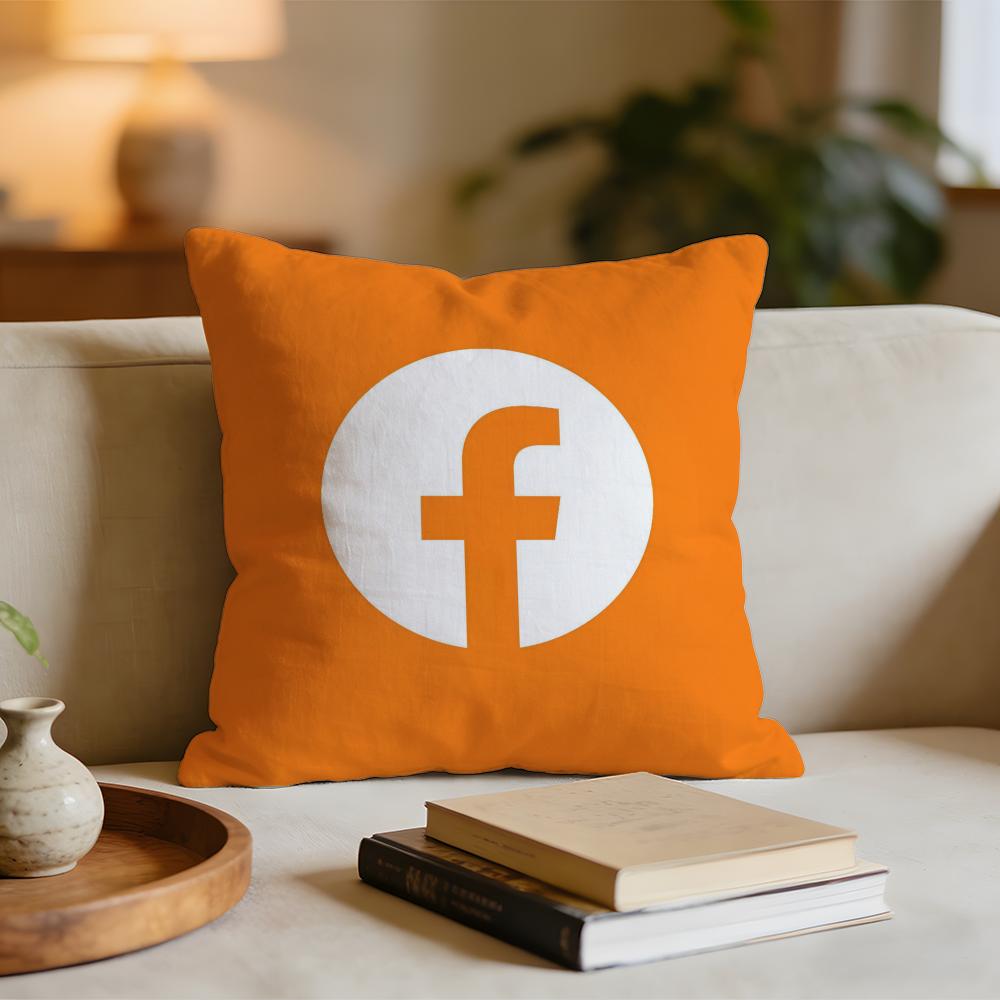 Fashion Logo FFacebook Anime Cushion Cover Short plush pillowcase for bed sofa carwashable