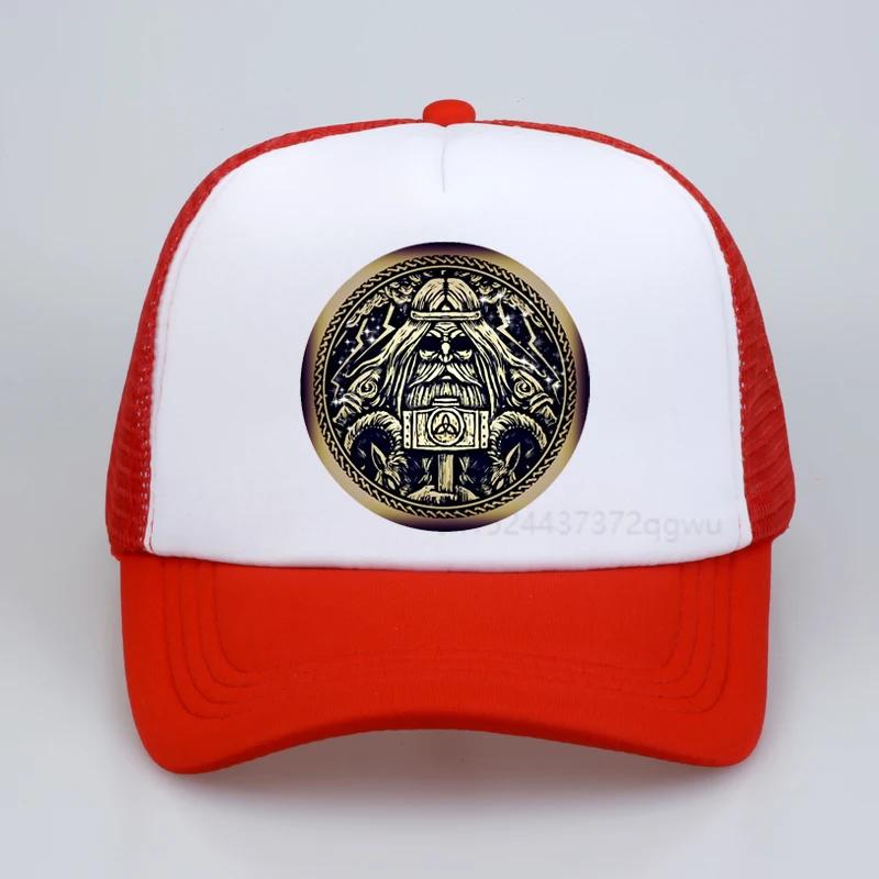 Viking OdinS Wolf Vantage Rune Rune Baseball Cap Celtic Knot Art Norse hip hop cap fashion summer Unisex mesh snapback hats
