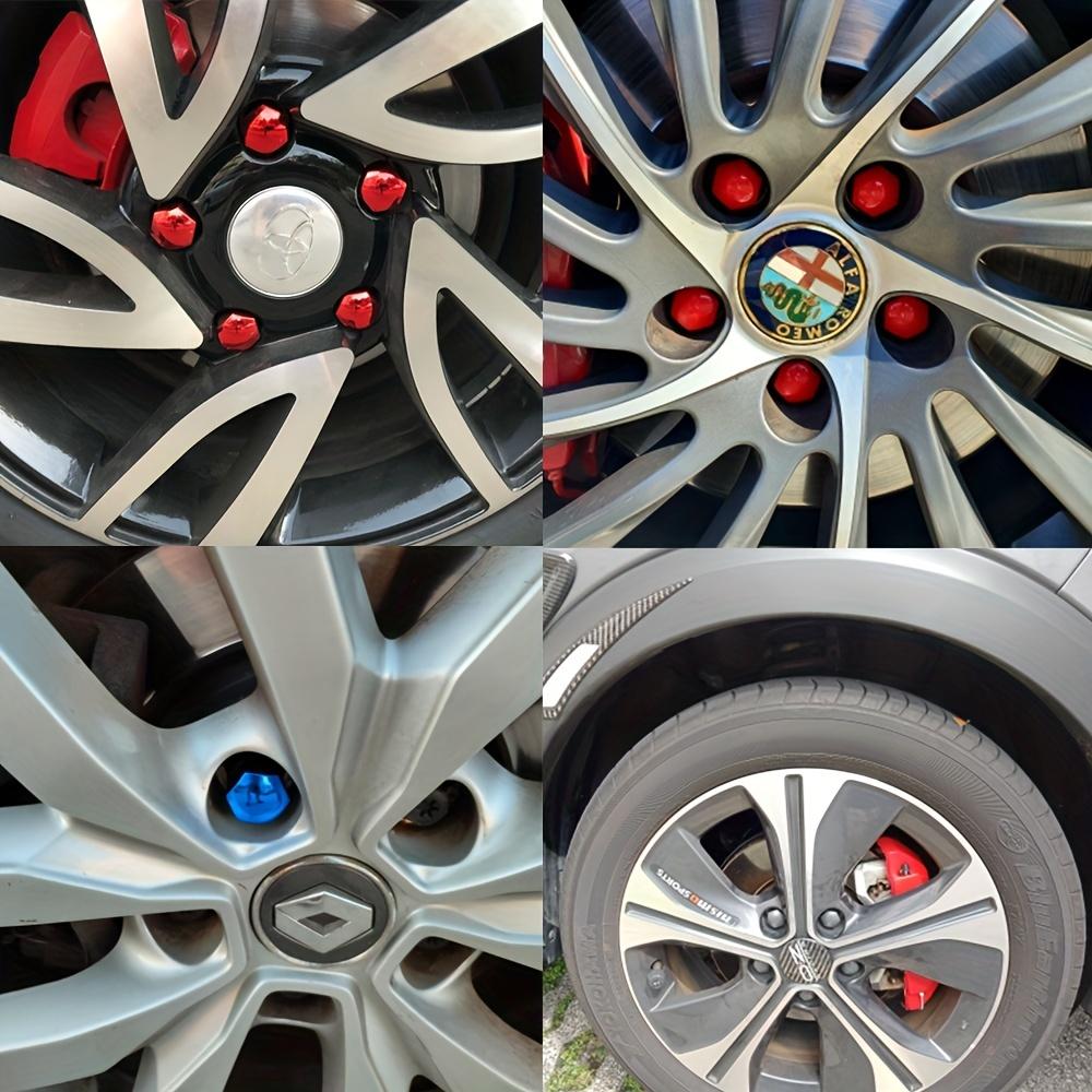 20pcs Vibrant Blue, Black, and Red Plastic Wheel Hub Caps - Rust-Proof, Strong & Sturdy Ideal for Car and Truck Decor, Truck Accessories