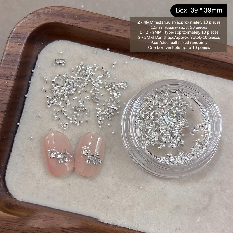 

1 Box Year Of The Horse Zircon Nail Art Material Kit Mini Flat-Bottomed Diamond Jewelry For Nail Art Crafts білий