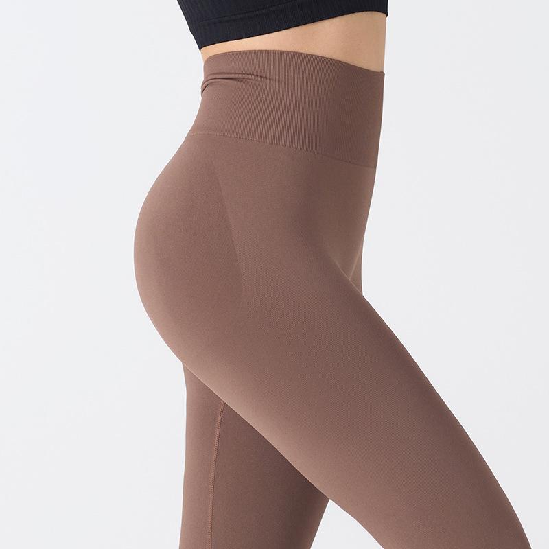 

Йога Bubble Butt Leggings Nessaj Seamless Sports Pants Women Gym Elastic Knit High Waist Fitness Tights L кавовий
