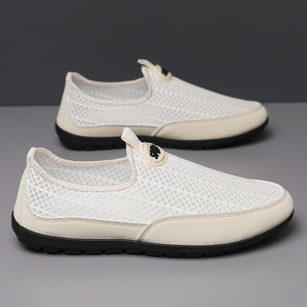 Foreign Trade Net Shoes Men's Summer Fashion Breathable Light Casual Shoes Mesh Doudou Shoes One Pedal Men's Shoes