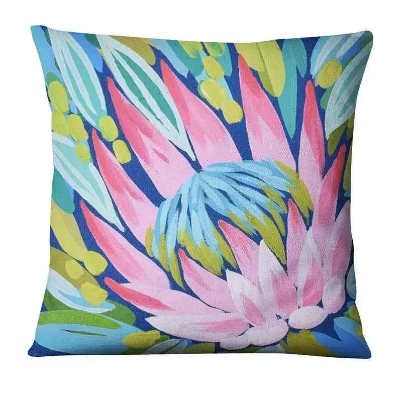 Home Pillow Decoration Watercolor Flowers Painting Print Pillowcase Home Decor Sofa Pillow Decorations Cushions Cover 45X45Cm