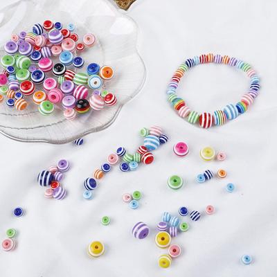 500g Stripe Resin Spacer Beads For DIY Bracelet Necklace Jewelry Making