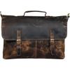 18 Inch Retro Buffalo Hunter Leather Laptop Messenger Bag Office Briefcase