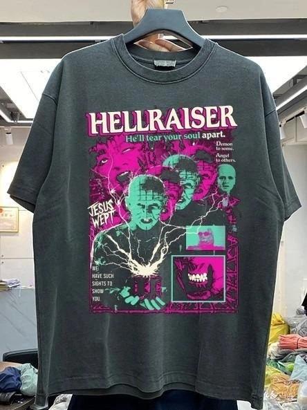 Vintage Hellraiser filmové Černé Krátký rukáv Unisex Tričko Pánské Dámské S-5XL