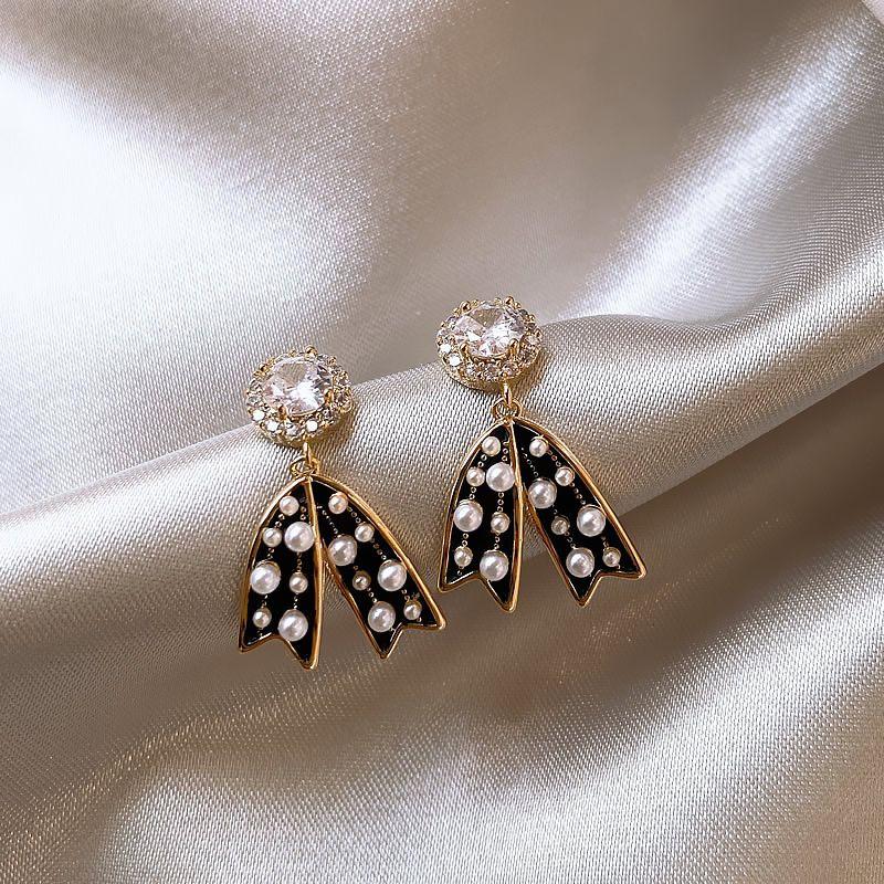 

Romantic Zhang Jianing Women s Bows Same Earrings Bows zircon