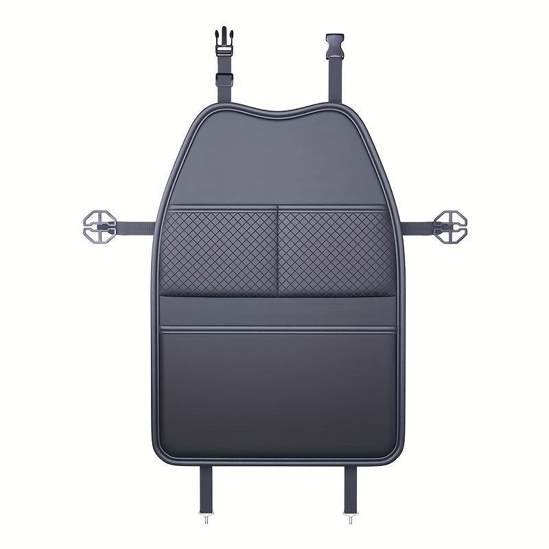 Car Seat Protection Cover Car Seat Kick Proof Pad with Pockets High Grade PU Car Seat Back Storage Bag Tablet Holder Hanging Bag