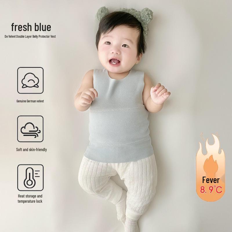 

Jingqi Baby Belly-Warming Vest: Velvet, Fleece-Lined, Unisex, Newborn to Children, for Spring, Autumn, Winter. 100 cm (Height: 86-100 cm, Weight: 24-28 lbs)