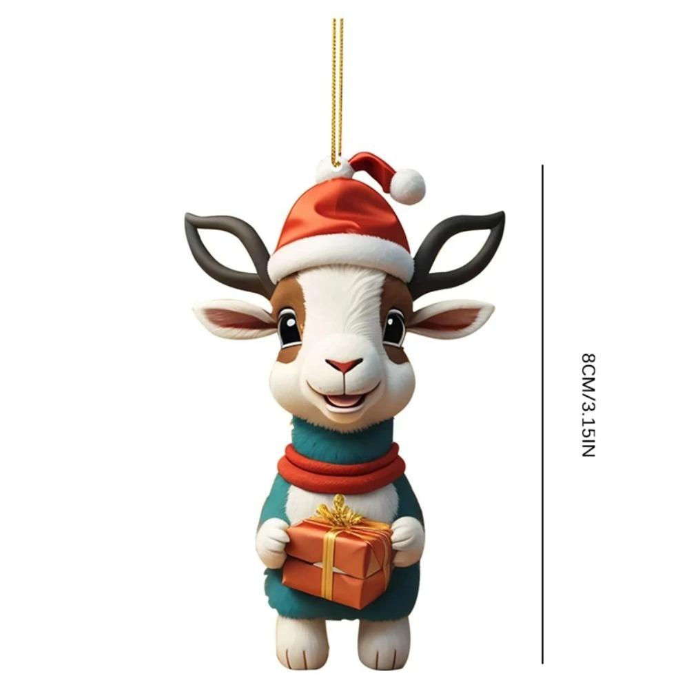 Swing Animal Goat Hanging Pendants Cartoon Goat Xmas Tree Ornament  for Cars Backpacks