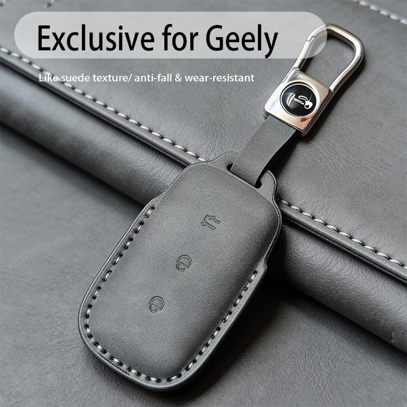 Car Key Case Cover Fob For Geely Galaxy E5 L7 L6 E8 Max 1.5T Plus Air Pro Keychain Durable Pu Leather Accessories