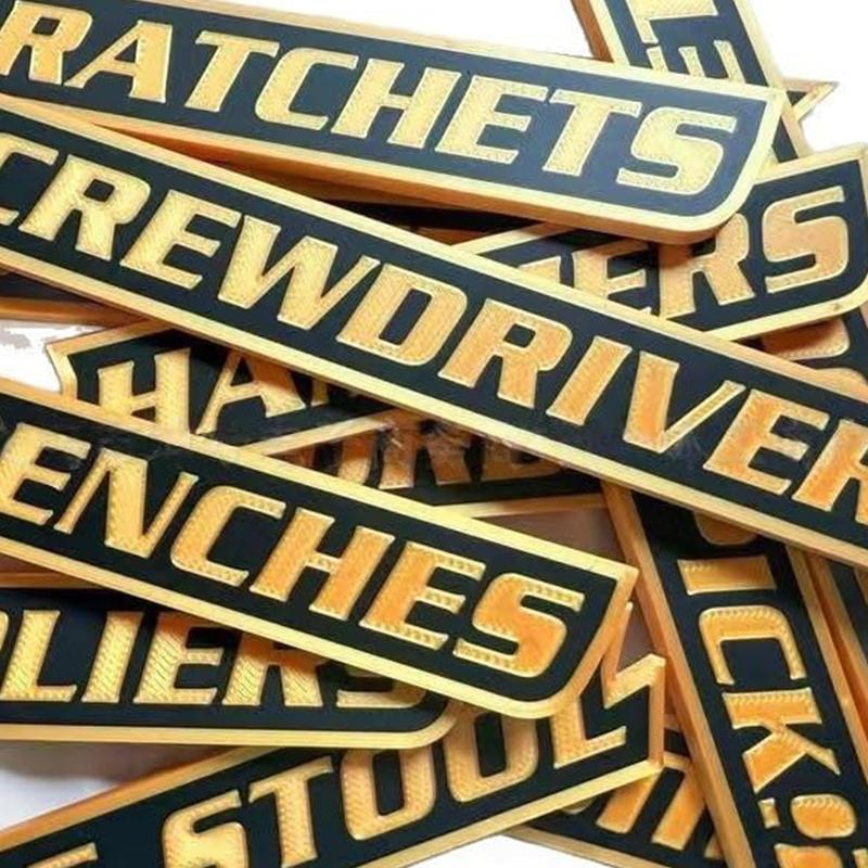 12 Pack Of Magnetic Toolbox Labels, 3D-Printed Tool Box Labels For Tool Organization, Reusable Tags For Steel Toolboxes, Carts,