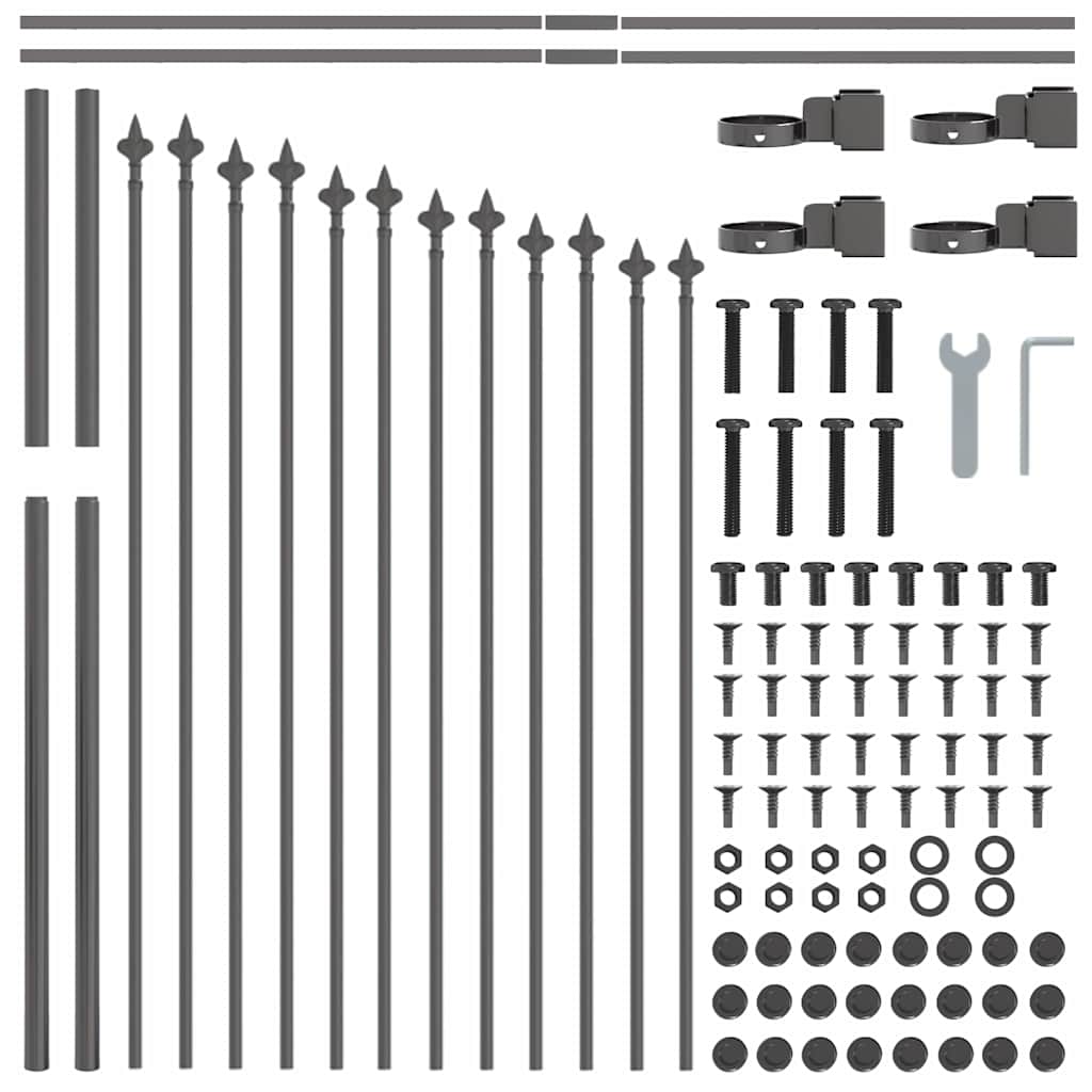 Garden Fence Woerden Gray 170 x 140 cm Powder Coated Steel