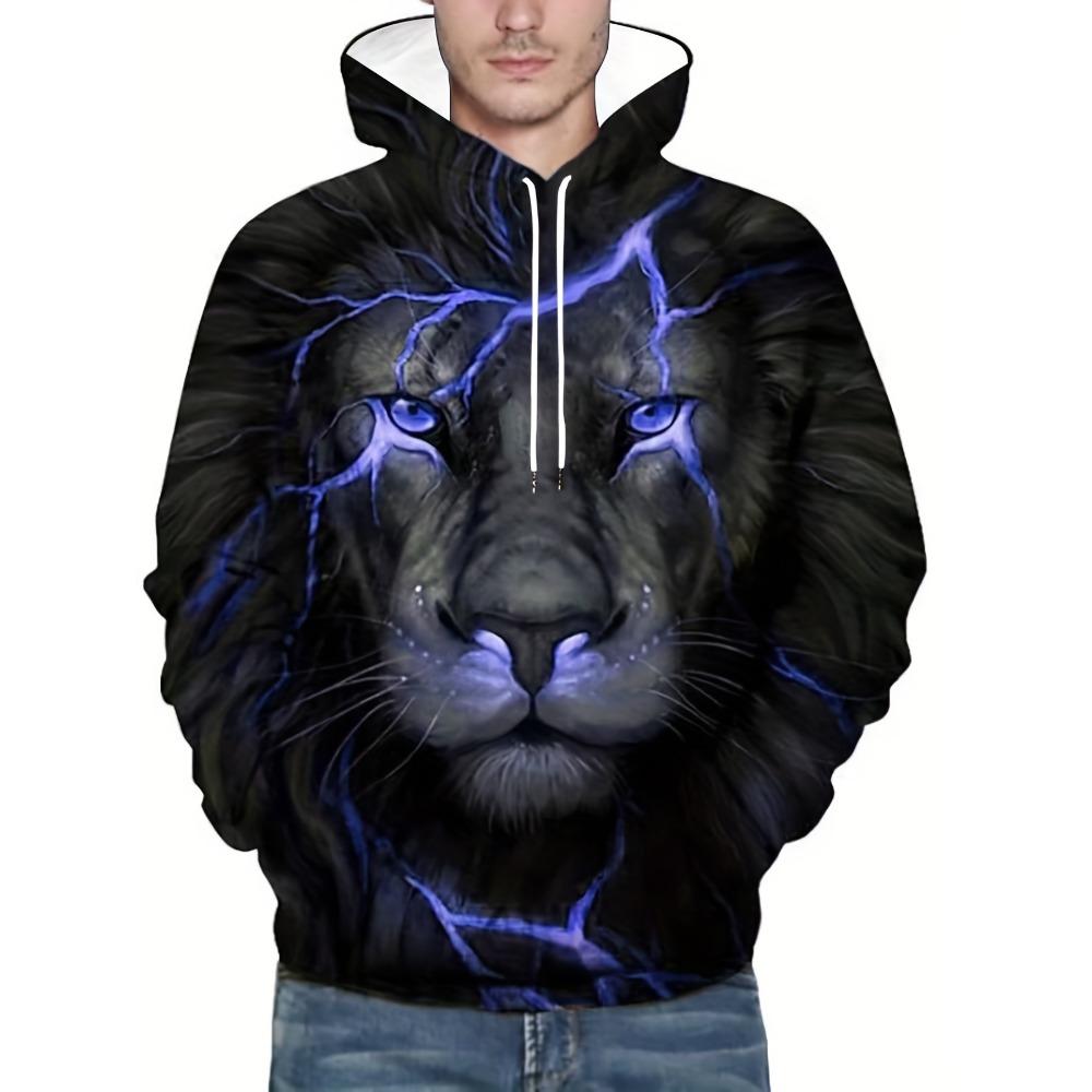 

Мужская толстовка с 3D-принтом льва, мужские толстовки, худи, осенний новый повседневный пуловер, уличная одежда, топ, мужская одежда 5XL