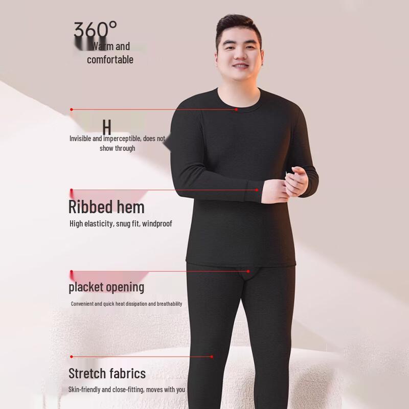 Pánská nadměrná bavlněná antibakteriální termoprádlo sada