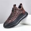 Men's Shoes Spring and Summer New Men's Casual Single Shoes Large Size Wedge Heel Elastic Belt Lace-up Single Shoes