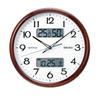 Clock Wall Brown Wood 31cm Temperature and Humidity Seiko Next Time ZS252B Clock, 08 Grain, 02 Diameter, Radio-Controlled Analog, Calendar,