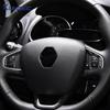 For Renault Clio 3 2013 2014 2015 2016 2017 2018 Real Soft Carbon Fiber Sticker LHD RHD Car Steering Wheel Button Frame Trim
