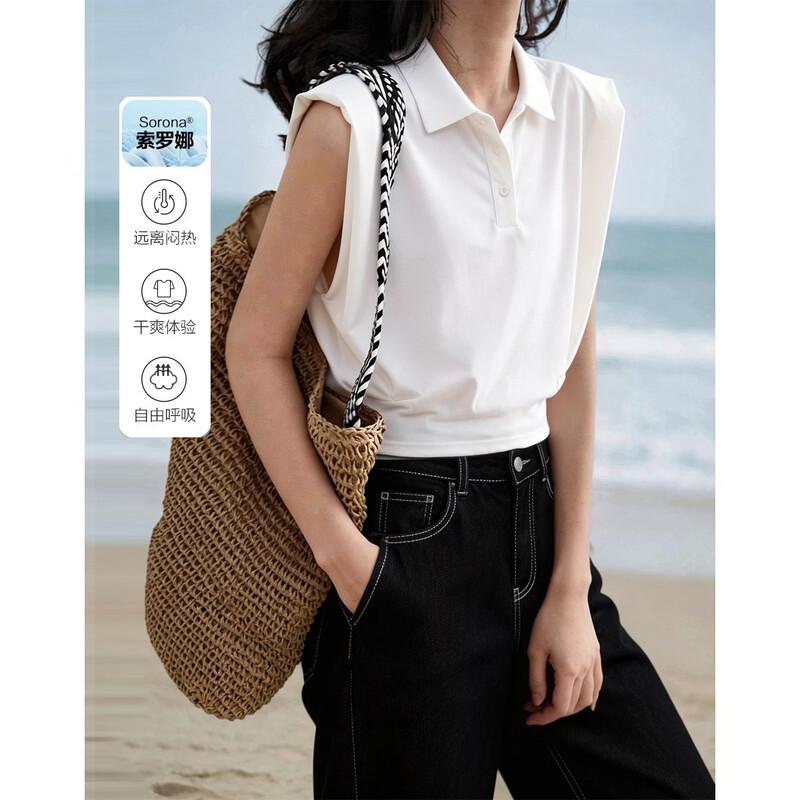 Demana Women s Slim-Fit Sleeveless Polo T-shirt L