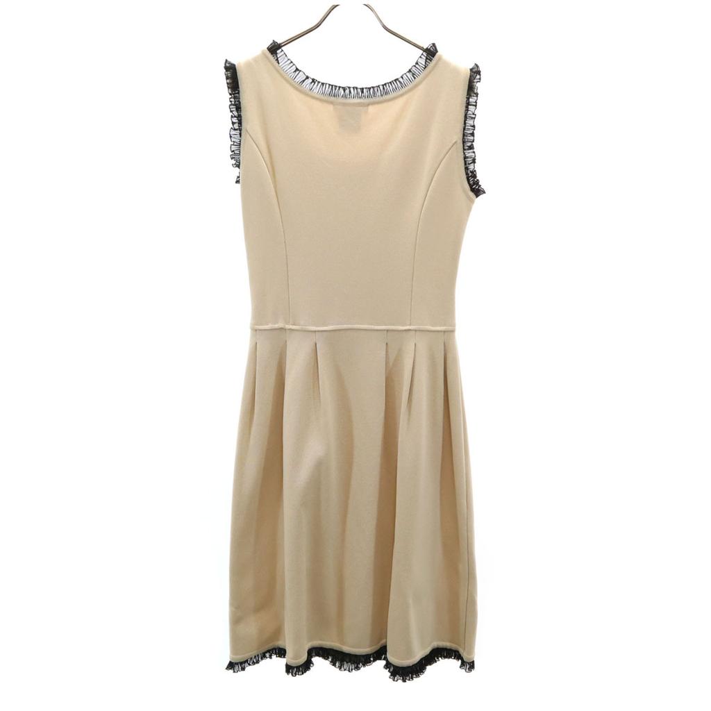 Rene No Sleeve Knit One Piece 36 Beige Women Used