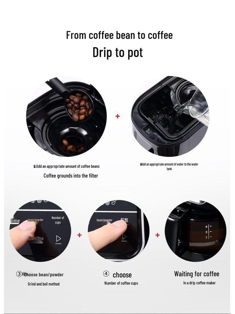 Grind & Brew American Drip Coffee Maker for Home & Office DL-KF1061