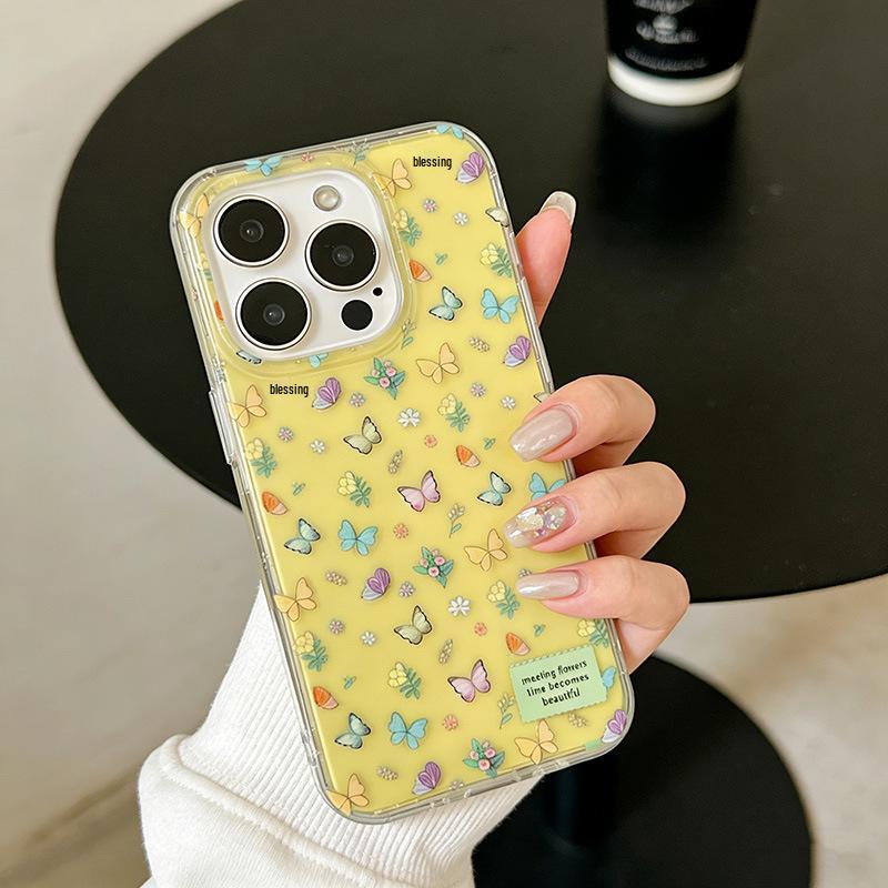 

Retro Spring Green Glitter Butterfly Phone Case for iPhone 13/17 Pro Max - Trendy Internet Favorite iPhone 13 Pro
