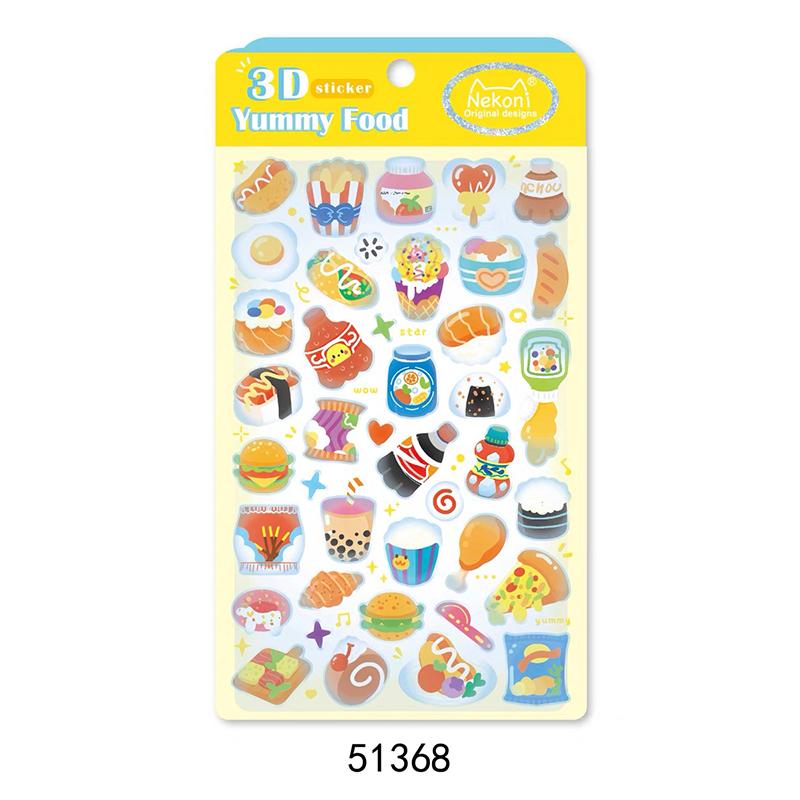 Animals Cute Fruit Jelly Bubble Stickers 3D Relief Stickers Bonbon Drop Seal Stickers For Diy Phone Case Diary Laptop Decals